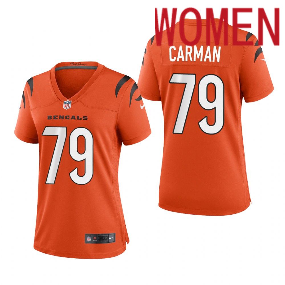 Women Cincinnati Bengals #79 Jackson Carman Nike Oragne Game NFL Jersey